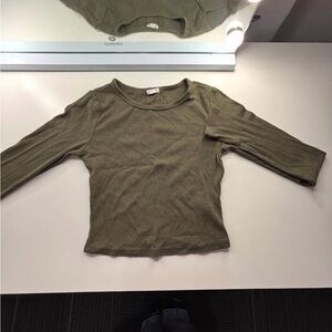 Garage Olive Green Long Sleeve Top